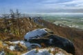 The Roaches.Â A digital oil painting of a winter landscape in the Peak District National Park, UK